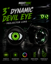 NIGHTRIDE™ Devil Eyes — LED Projector