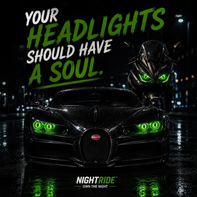 NIGHTRIDE™ Devil Eyes — LED Projector
